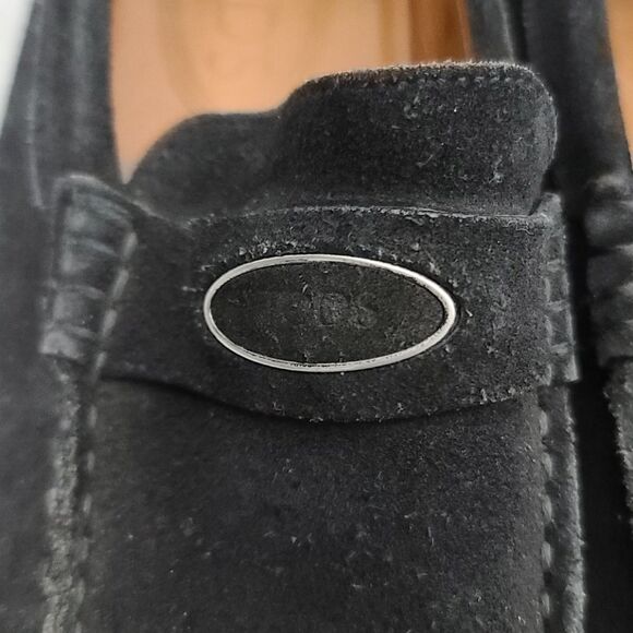 Tod's Black Suede Designer Loafers size 6 - Picture 12 of 14